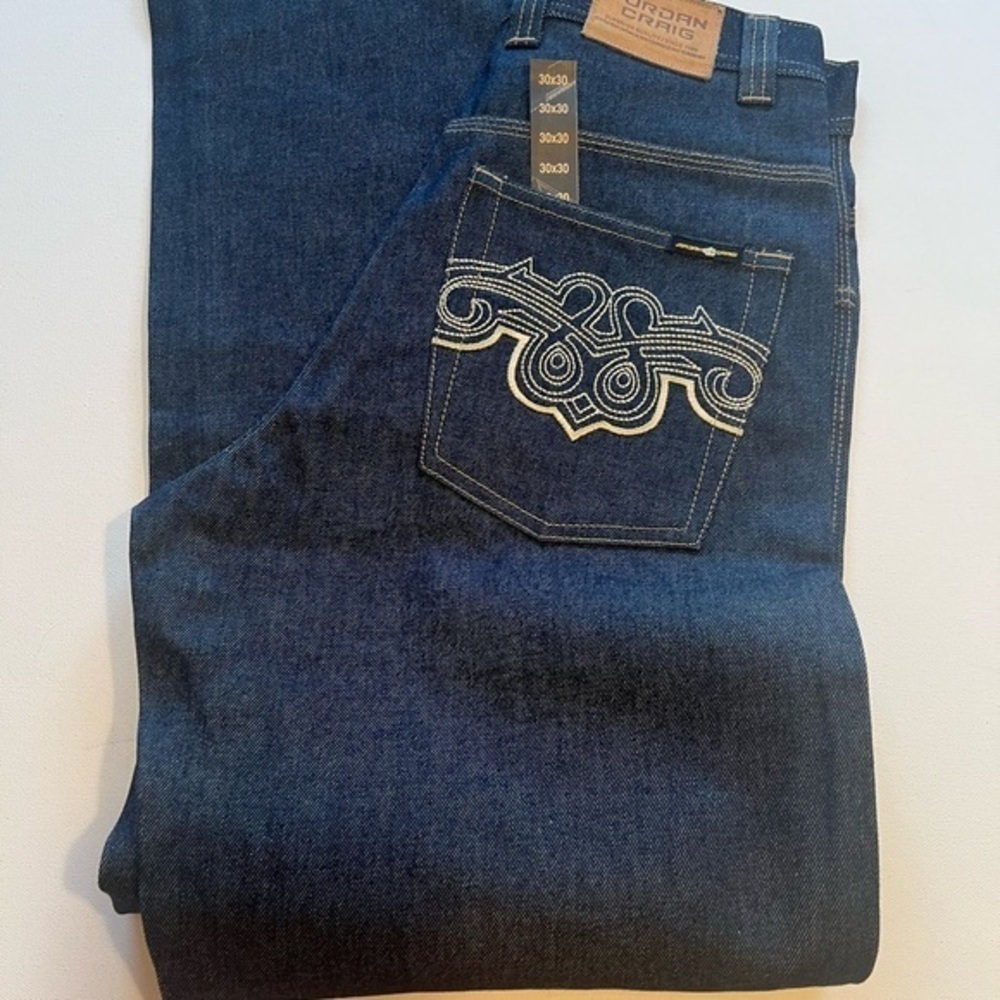 NWT Jordan Craig Raw 10" Flare Embroidered 30x30 Jeans 🔥🔥 (D2)